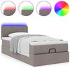 vidaXL Ottomane Bett mit Matratze & LEDs Taupe 90x200 cm Stoff 3312198 Bild 5