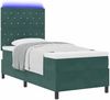 vidaXL LED Boxspringbett mit Matratze Dunkelgrün 100 x 200 cm Samt 3343229 Bild 3