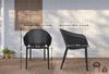 CLP Bistrostuhl Sky Pro 4er Set – Moderner Gartenstuhl aus Kunststoff, stapelbar,schwarz Bild 3