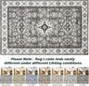 Teppich Wohnzimmer 200x290CM Waschbar Grau Vintage Kurzflor Flauschig Bild 5