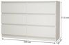 Home Collective Kommode weiß mit sechs Schubladen, Schlafzimmer Flur, Schrank, Sideboard, Highboard, Breite 120 cm Höhe 77cm Bild 3