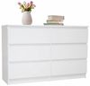 Home Collective Kommode weiß mit sechs Schubladen, Schlafzimmer Flur, Schrank, Sideboard, Highboard, Breite 120 cm Höhe 77cm Bild 4