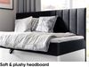 MEBLINI Kinderbett mit Bettkasten MAYA 2 90x200 – H3/Schwarz Samt Gepolstert Einzelbett mit Matratze - Polsterbett mit Stauraum - Bett mit Kopfteil – Stauraumbett Bild 3