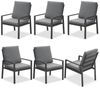 MeXo Gartenlounge-Set Lounge Gartenmöbelset Aluminium Wetterfest, (6-tlg, 6 x Sessel, 12 x Kissen), Loungemöbel Outdoor wetterfest für 6 Personen Bild 5