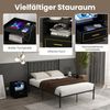Nachttisch mit LED Licht USB-Anschluss und Typ-C-Ladestation Nachtschrank mit Bewegungssensor Schwarz Bild 1