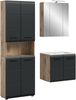 Badezimmer-Set >Ice< in Nox Oak / Schwarz - 135x185x46cm (BxHxT) Bild 2