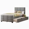 Hochbett 90×200 cm aus Metall mit Treppe und Stauraum, schwarz Bild 5