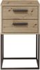 Stella Trading Suna Nachttisch in Artisan Eiche Optik-Moderner Nachtschrank mit Schubladen und schwarzem Metallgestell, Holzwerkstoff, 40 x 65 x 38,5 cm Bild 2