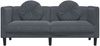 vidaXL Sofa mit Kissen 2-Sitzer Dunkelgrau Samt 372633 Bild 4