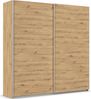 rauch Quadra, Kleiderschrank, Schiebetürenschrank, 2-türig, mit 2 Kleiderstangen und 4 Einlegeböden, Farbe Eiche Artisan, BxHxT 226x229x61cm Bild 3