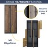 Umkleideschrank Spind JULIA - 4 Abteile mit Lüftungsschlitze | Umkleidespind Metall Schließfachschrank Garderobenspind, 185x80x45cm Anthrazit-Nussbaum Bild 5