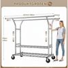 Klyvvo Kleiderständer mit ausziehbarer Struktur & zwei Lagernetzen, 200kg Höchstgewicht, (1 St), reichlich Stauraum für Kleidung & Accessoires Bild 3