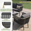 Merax Gartenlounge-Set Seil Balkonset, (6-tlg, Modulares Sofa Set aus Seil & Eisen, für Terrasse & Balkon), 6-Sitzer Gartenmöbel mit 2 Couchtische, Sitzbank, Sofa, Sessel, Hocker Bild 3