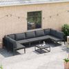 vidaXL Gartensofa-set mit Kissen 7 pcs Schwarz Stahl 3378981 Bild 3