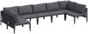 vidaXL Gartensofa-set mit Kissen 7 pcs Schwarz Stahl 3378981 Bild 2