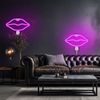 LED Tischleuchte, Silikon, Kussmund, pink, USB, L 45 cm Bild 5