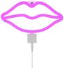 LED Tischleuchte, Silikon, Kussmund, pink, USB, L 45 cm Bild 4