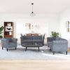 vidaXL 3-tlg. Sofagarnitur Dunkelgrau Samt 3209210 Bild 3