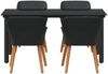 vidaXL Garten Essgruppe mit Kissen 5 pcs Schwarz Poly-Rattan 3261673 Bild 3