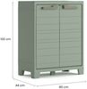 Dmora Gartenschrank Quesnel, Gartenmöbel, Mehrzweck-Gartenschrank, Container für Balkon oder Garage, Made in Italy, 80x44 h100 cm, Grau und Grün Bild 3