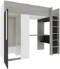 Vente-unique - NICOLAS Bett Holz, Platte GrauWeiß - B 110 cm x H 183,1 cm x L 205,2 cm Bild 5