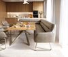 Esszimmerbank Taya-Flex 285x190 cm Mikrofaser Beige Vintage Kufengestell flach Effektfinish Titan Taschenfederkern Rechts Bild 2