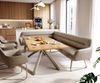 Esszimmerbank Taya-Flex 285x190 cm Mikrofaser Beige Vintage Kufengestell flach Effektfinish Titan Taschenfederkern Rechts Bild 1