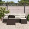 vidaXL Garten-Sofa-Set mit Kissen 6 pcs Braun und Creme 3348984 Bild 3