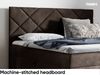 MEBLINI Boxspringbett BOTTEGA 120x200 cm mit Bettkasten – H3/Braun Samt Polsterbett - Gepolstert Doppelbett mit Matratze und Topper - Polsterbett mit Stauraum - Bett mit Kopfteil – Stauraumbett Bild 4