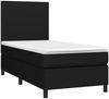 vidaXL Boxspringbett mit Matratze Schwarz 90x200 cm Stoff 3141587 Bild 3