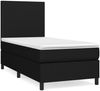vidaXL Boxspringbett mit Matratze Schwarz 90x200 cm Stoff 3141587 Bild 2