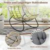 TWSOUL Schaukelsessel mit gepolstertem Kissen, Rattanstuhl Stahlrahmen Loungesessel, B93cm x T59cm x H76cm Bis 170kg Balkon Garten Wohnzimmer Schlafzimmer Bild 3