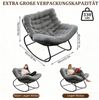 TWSOUL Schaukelsessel mit gepolstertem Kissen, Rattanstuhl Stahlrahmen Loungesessel, B93cm x T59cm x H76cm Bis 170kg Balkon Garten Wohnzimmer Schlafzimmer Bild 2