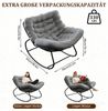 TWSOUL Schaukelsessel mit gepolstertem Kissen, Rattanstuhl Stahlrahmen Loungesessel, B93cm x T59cm x H76cm Bis 170kg Balkon Garten Wohnzimmer Schlafzimmer Bild 4