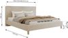 Design Polsterbett LUMARO CLASSIC 140 x 200 cm mit Lattenrost & 12cm hohen Füßen, Doppelbett mit Kopfteil, Konfigurierbar, Pocket Matratze - Creme Plüsch - VIRE LUX Bild 4