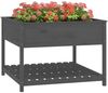 vidaXL Pflanzkübel mit Ablage Grau 111,5x111,5x81 cm Massivholz Kiefer 823803 Bild 4