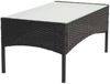 Poly-Rattan Gartentisch Halden, Beistelltisch Tisch mit Glasplatte ~ anthrazit Bild 5
