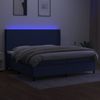 vidaXL Boxspringbett mit Matratze & LED Stoff Blau 200x200 cm, Härtegrad: H2 [3138187] Bild 3