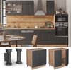 Küchenunterschrank Fame-Line Anthrazit-Gold 80 cm mit Regal, AP Marmor Vicco Bild 2
