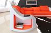 Ecksofa Genua L Form - Echtleder - orange-weiß - Links Bild 4