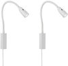 2er SET LED Bettlampen Weiß mit Kabel & Stecker, Gestensteuerung, Breite 4cm Bild 2