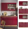 Singleküche Fame-Line Bordeaux Hochglanz/Goldkraft Eiche 140 cm , AP Anthrazit Vicco Bild 2