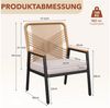 TLGREEN Gartenstuhl Eisen-Rattan Gartensessel,verbreiterter Sitz, (Balkonstühle Metall und Rattan, mit 8 cm dicken Sitzkissen, 2 St), 160 kg Belastbar für Terrasse, Garten und Veranda Bild 3