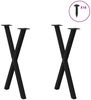 vidaXL Esstischbeine X-Form 2 Stk. Schwarz 57x(72-73) cm Stahl 4012912 Bild 3