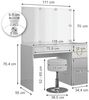 Schminktisch Adela Weiß 115 cm mit LED Beleuchtung und Hocker Vicco Bild 3