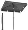 Songmics Sonnenschirm mit Aufbewahrungstasche, ohne Ständer, UPF 50+, Stahl / Polyester, Grau, 180 x 125 cm Bild 2