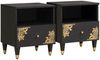 vidaXL Nachttisch 2 pcs Schwarz 40 x 33 x 46 cm Massivholz Mango 4018815 Bild 1