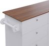 Kücheninsel HWC-P62 mit 2 Sitzhockern, Küchenschrank Schublade Staufächer MDF 90x131x47cm ~ weiß, helles Holz Bild 5