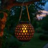 2x LED Solarleuchte, Kugel, Feuer-Effekt, Laterne, H 36 cm Bild 2