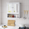 Badezimmerschrank mit Spiegel 54,6 x 19,8 x 60 cm, weiß, MDF und Glas, wandmontiert mit verstellbaren Ablagen Bild 2